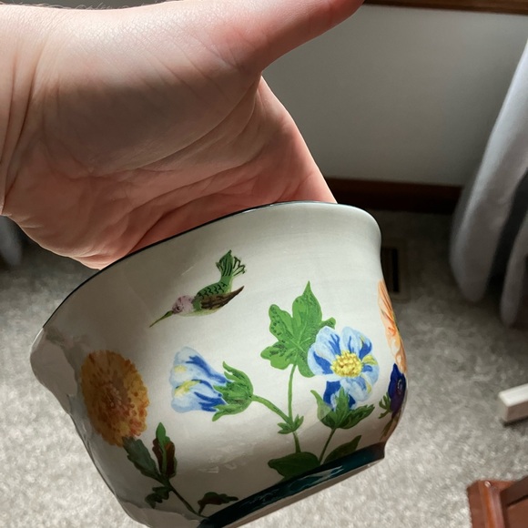 Anthropologie Nathalie Lete Titania Embossed Flowers Bird Mug and Bowl - Picture 9 of 11